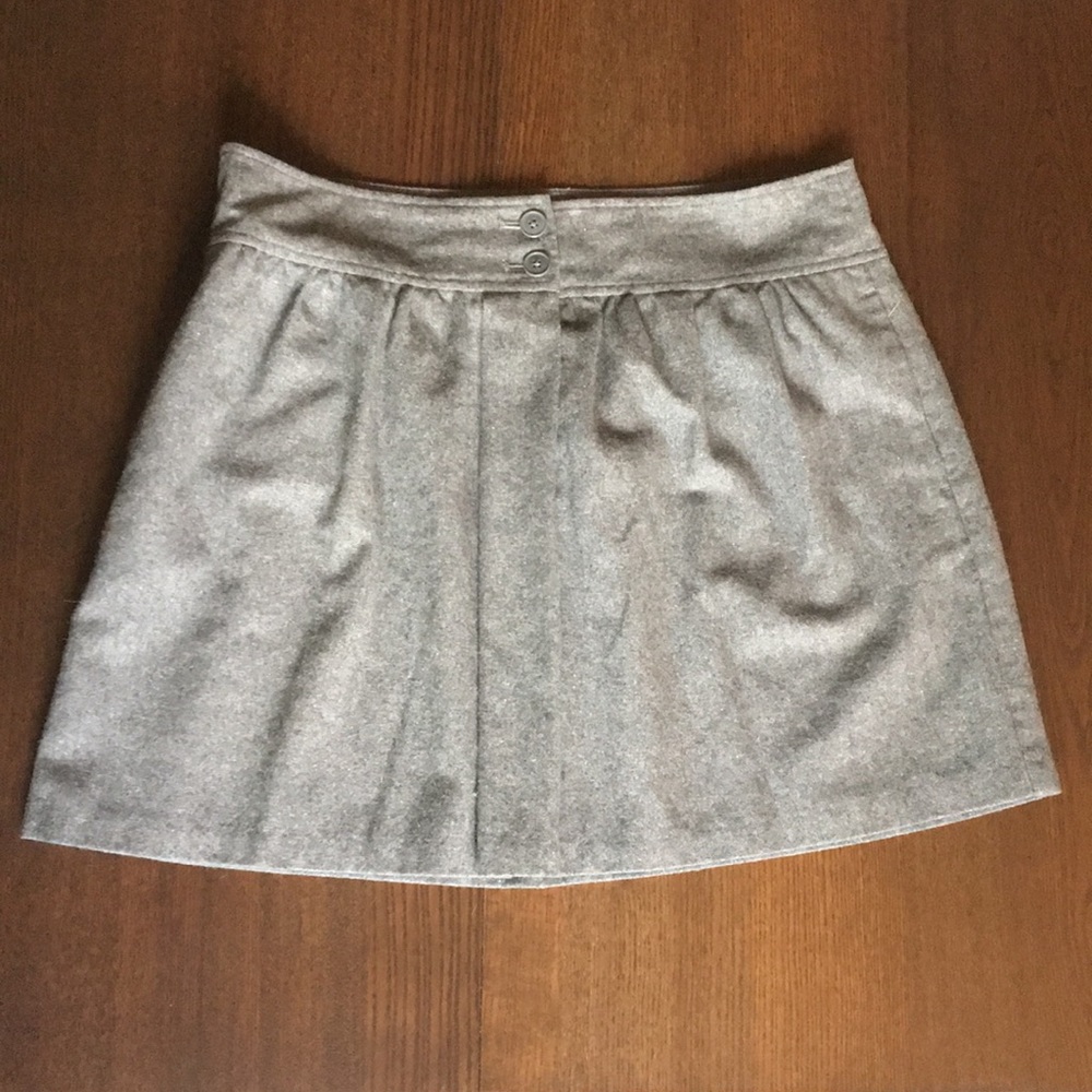 Grey Wool Skirt with POCKETS